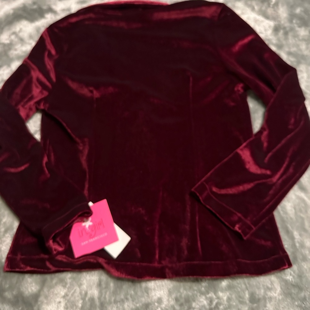NWT I.N. Girl
Big Girls 7-16 Velvet Blazer  Burgundy - Picture 3 of 9